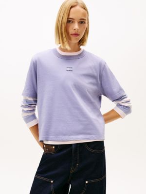 Tommy Jeans Badge Boxy T-Shirt, Periwinkle Dusk