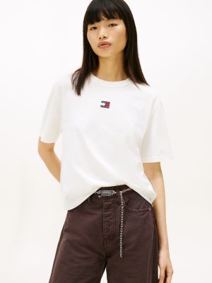 Tommy Jeans Badge Boxy T-Shirt, Ecru