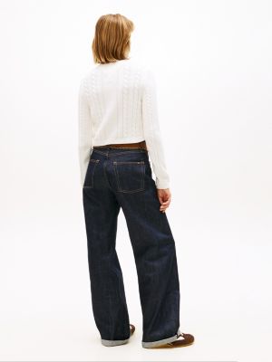 Женские джинсы Tommy Hilfiger Tommy Jeans Script Cable Knit Sweater — фото 4