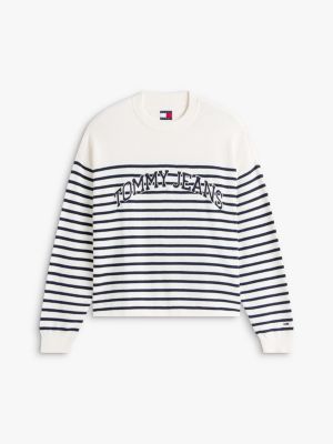 Женские джинсы Tommy Hilfiger Tommy Jeans Varsity Logo Stripe Sweater — фото 5