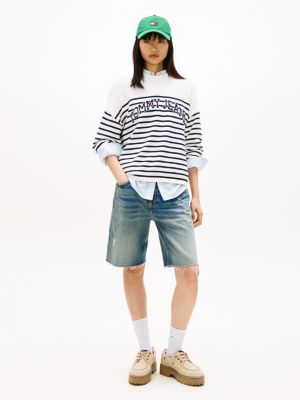 Женские джинсы Tommy Hilfiger Tommy Jeans Varsity Logo Stripe Sweater — фото 3