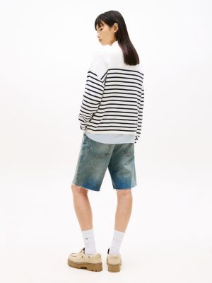 Женские джинсы Tommy Hilfiger Tommy Jeans Varsity Logo Stripe Sweater — фото 4