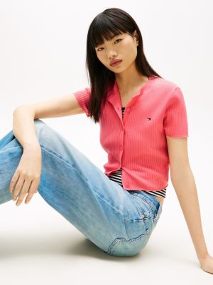 Женские джинсы Tommy Hilfiger Tommy Jeans Short-Sleeve Cardigan — фото 2