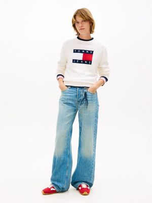 Женские джинсы Tommy Hilfiger Tommy Jeans Flag Logo Tipped Sweater — фото 2