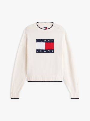 Женские джинсы Tommy Hilfiger Tommy Jeans Flag Logo Tipped Sweater — фото 5
