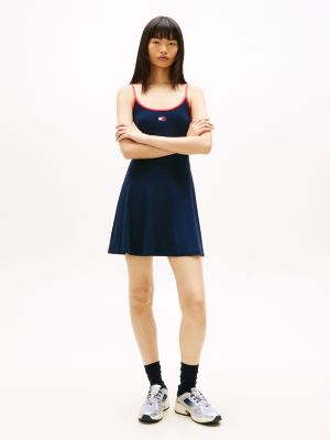 Tommy Jeans Rib-Knit Skater Mini Dress