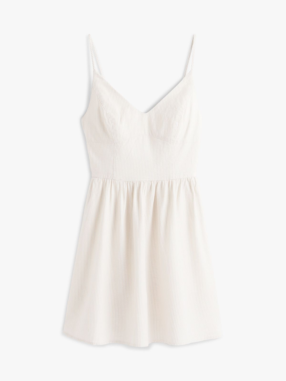Tommy Jeans Linen-Blend Skater Dress — White Clay / Stripe