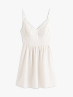 Tommy Jeans Linen-Blend Skater Dress — White Clay / Stripe 5