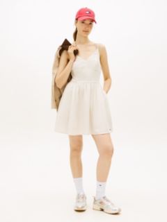 Tommy Jeans Linen-Blend Skater Dress — White Clay / Stripe 1