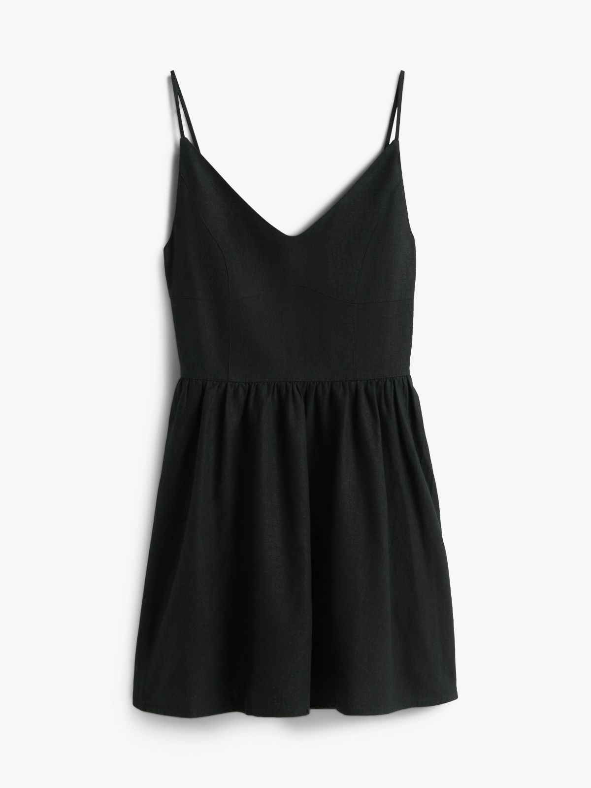Tommy Jeans Linen-Blend Skater Dress — Black