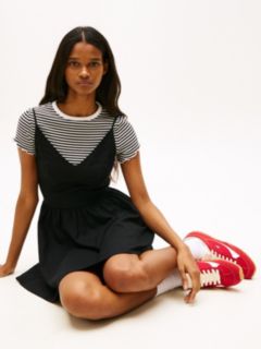 Tommy Jeans Linen-Blend Skater Dress — Black 2