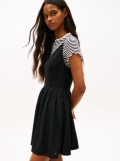Tommy Jeans Linen-Blend Skater Dress — Black 3