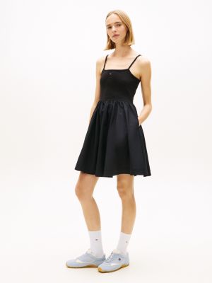 Tommy Jeans Mixed-Media Mini Dress, Black