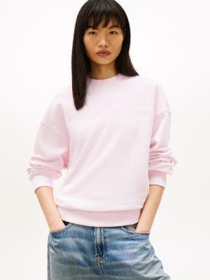 Tommy Jeans Puff Print Boxy Sweatshirt, Pearly Pink