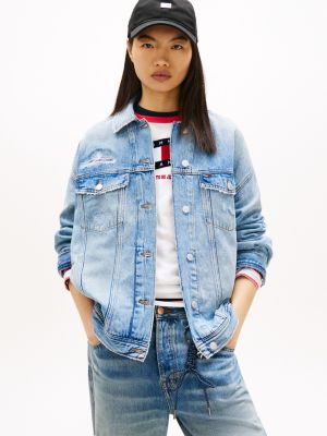 Tommy Jeans Distressed Denim Jacket, Denim Light
