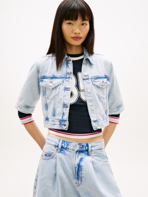 Женские куртки Tommy Hilfiger Tommy Jeans Short-Sleeve Denim Jacket