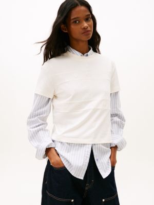 Tommy Jeans Tonal Logo T-Shirt, Ancient White