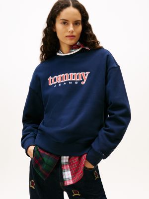 Tommy Jeans Logo Tech Fleece Sweatshirt, Dark Night Navy