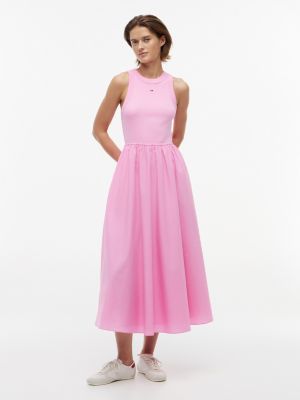 Tommy Jeans Mixed-Media Tank Dress, Pink Daisy