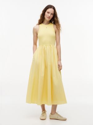 Tommy Jeans Mixed-Media Tank Dress, Citronella