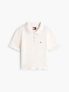 Tommy Jeans Lettuce-Trim Sweater Polo — Ancient White 5
