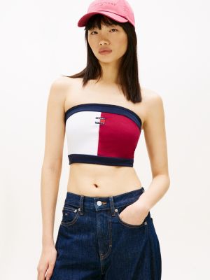 Tommy Jeans Flag Logo Tube Top, Lavish Cerise / Multi