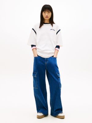 Tommy Jeans Loose Wide Leg Cargo Jean, Denim Medium