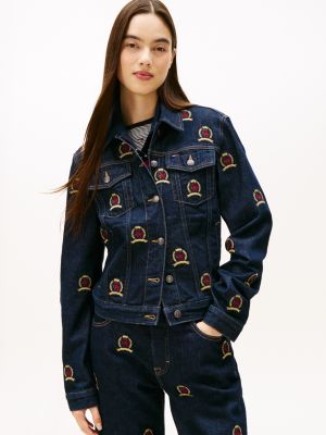 Tommy Jeans Crest Denim Jacket, Denim Dark