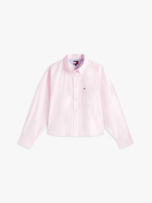 Женские рубашки Tommy Hilfiger Tommy Jeans Relaxed Cropped Poplin Shirt — фото 5