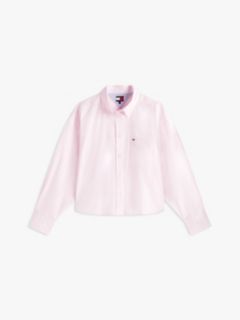 Tommy Jeans Relaxed Cropped Poplin Shirt — Pearly Pink 5