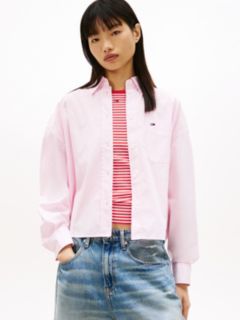 Tommy Jeans Relaxed Cropped Poplin Shirt — Pearly Pink 1