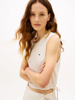 Женские джинсы Tommy Hilfiger Tommy Jeans Side-Tie Linen-Blend Top — фото 2