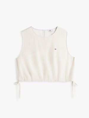 Женские джинсы Tommy Hilfiger Tommy Jeans Side-Tie Linen-Blend Top — фото 5