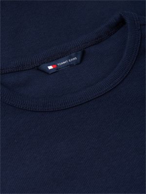 Женская футболка Tommy Jeans Lettuce-Trim, цвет: Тёмный ночной тёмно-синий — фото 6