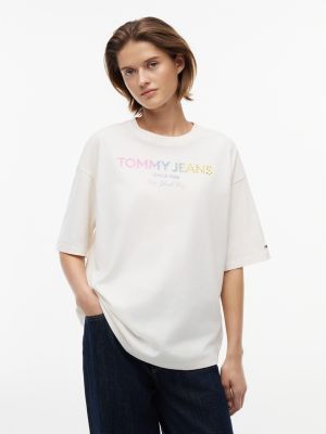 Tommy Jeans Crystal Logo T-Shirt, Ancient White