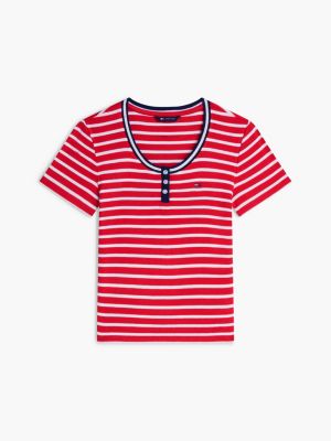 Женские джинсы Tommy Hilfiger Tommy Jeans Striped Rib-Knit Henley — фото 5