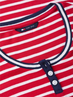 Женские джинсы Tommy Hilfiger Tommy Jeans Striped Rib-Knit Henley — фото 6