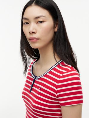 Женские джинсы Tommy Hilfiger Tommy Jeans Striped Rib-Knit Henley — фото 3