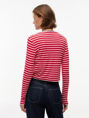 Женские джинсы Tommy Hilfiger Tommy Jeans Slim Fit Rib-Knit Cardigan — фото 4