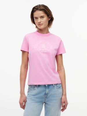 Tommy Jeans Sports Club Logo T-Shirt, Pink Daisy