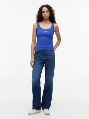 Женские джинсы Tommy Hilfiger Tommy Jeans Slim Fit Rib-Knit Tank Top — фото 2