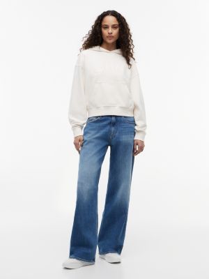 Женское худи Tommy Jeans Boxy Fit Garment-Dyed, цвет: Белый — фото 2