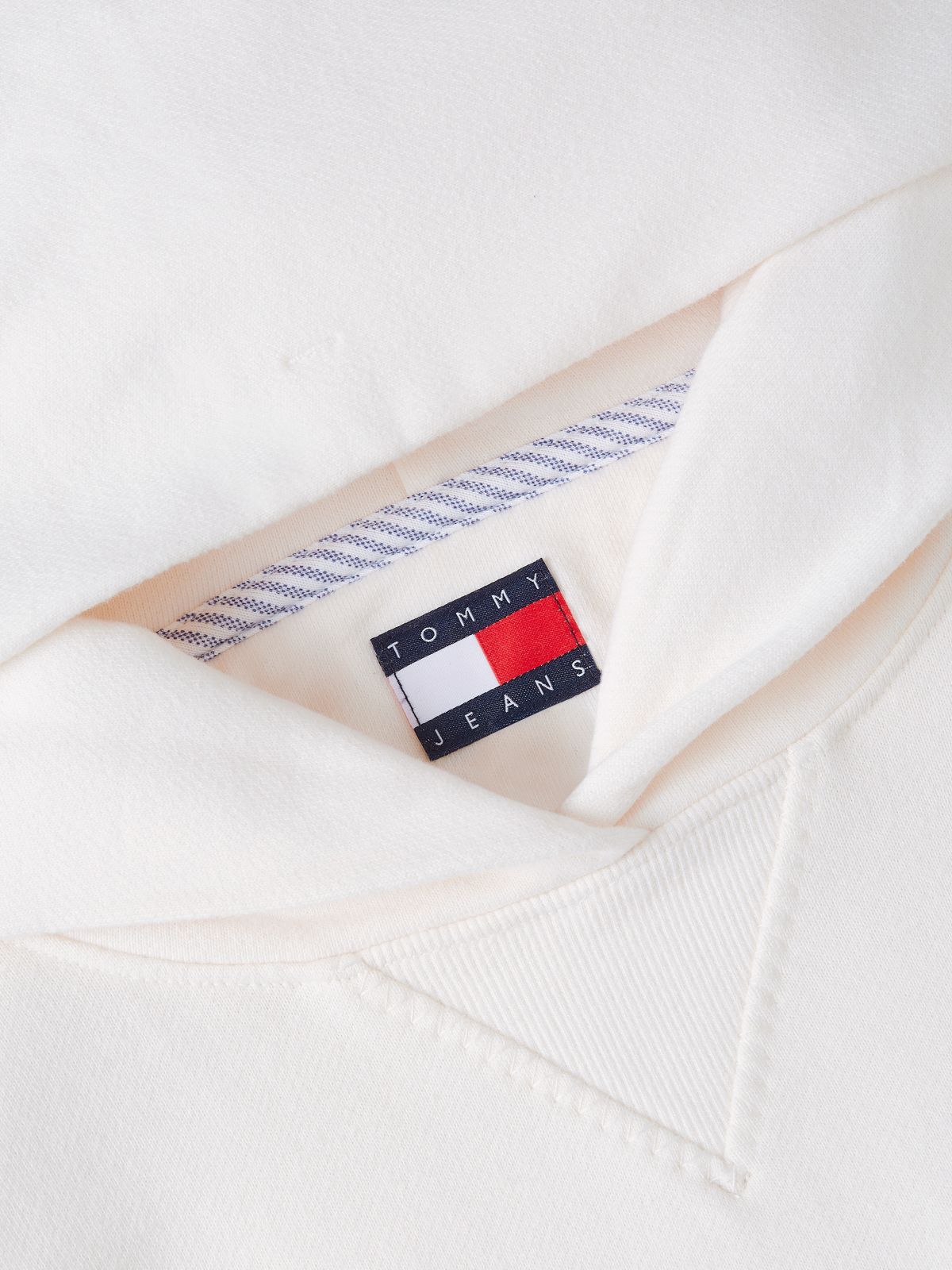 Tommy Jeans Boxy Fit Garment-Dyed Hoodie — Ancient White