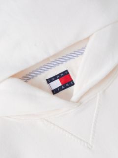 Tommy Jeans Boxy Fit Garment-Dyed Hoodie — Ancient White 6