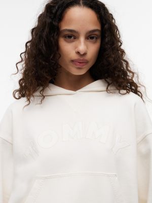 Женское худи Tommy Jeans Boxy Fit Garment-Dyed, цвет: Белый — фото 3