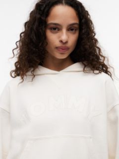 Tommy Jeans Boxy Fit Garment-Dyed Hoodie — Ancient White 3