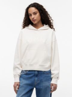 Tommy Jeans Boxy Fit Garment-Dyed Hoodie — Ancient White 1