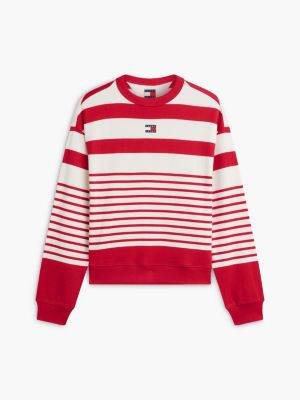 Женские джинсы Tommy Hilfiger Tommy Jeans Relaxed Striped Sweatshirt — фото 5