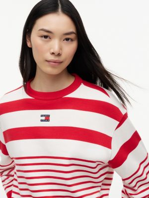 Женские джинсы Tommy Hilfiger Tommy Jeans Relaxed Striped Sweatshirt — фото 3