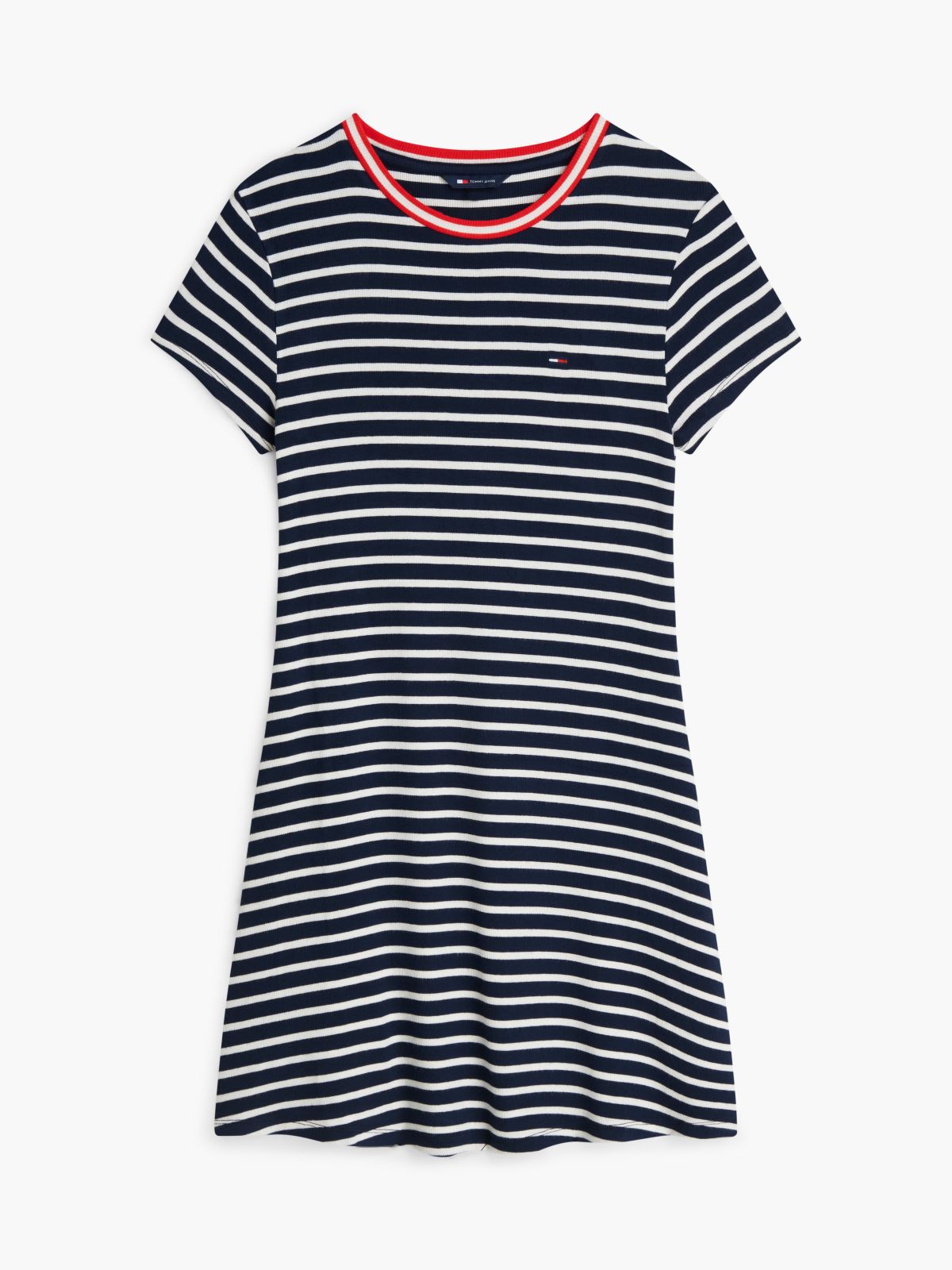 Tommy Jeans Fit & Flare Mini Dress — Navy Blue Stripe
